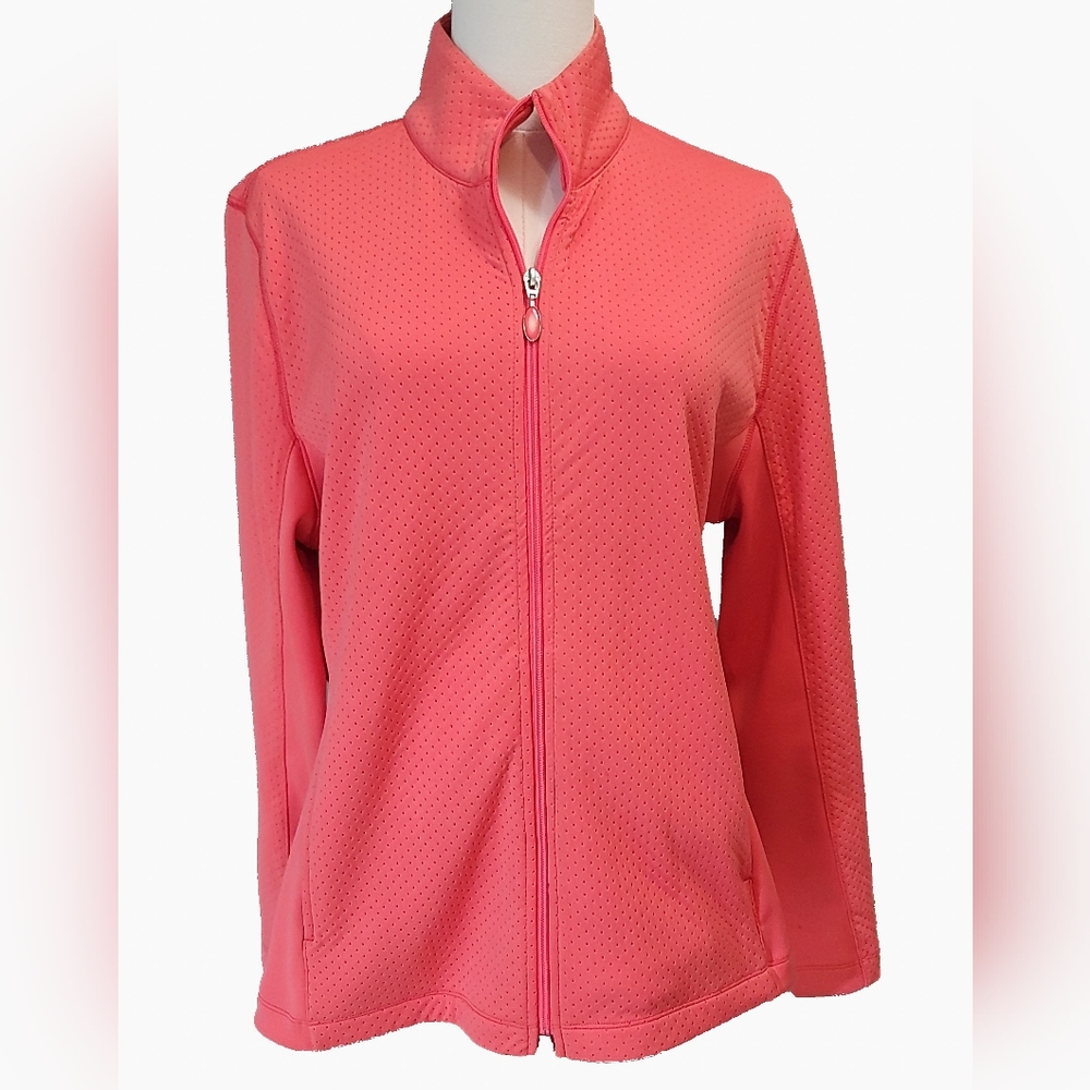 Greg Norman Collection Pink Fleece Jacket Full-Zip Casual